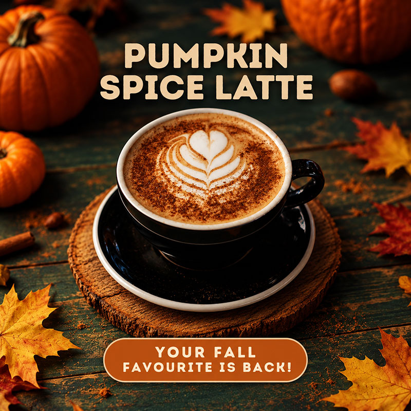 Pumpkin spice latte autumn poster